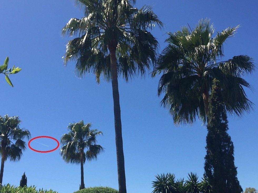 in the photo you can see a contrail contrail i